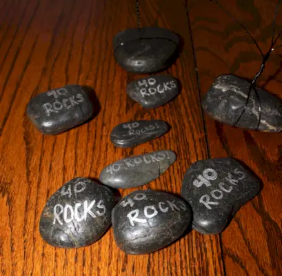 rock photo holder sign rocks