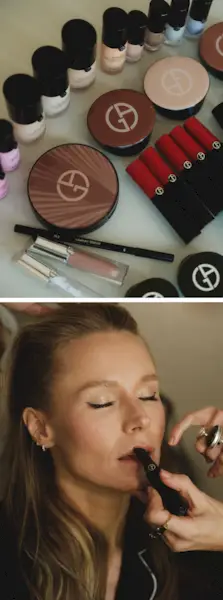 Kristen Bell getting ready for the Emmys
