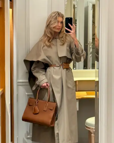 Elsa Hosk wearing her hair in a blowout.