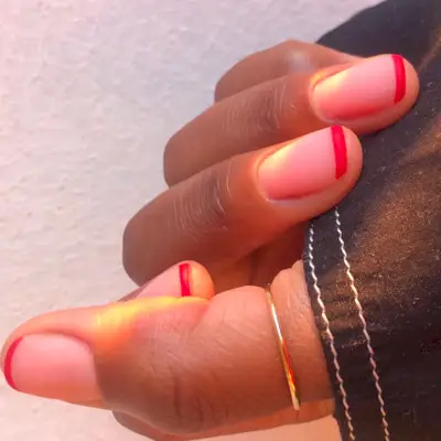 @paintedbyjools red French tip manicure