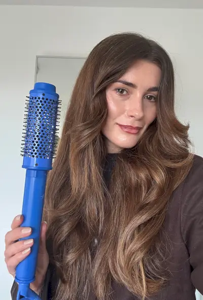 Beauty editor Eleanor Vousden after testing Hershesons The Multitasker hair tool