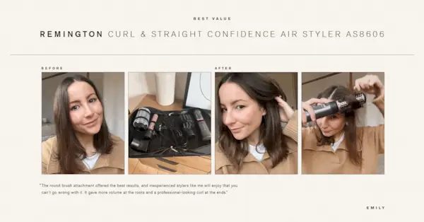 Photos of our editors who tested the best hair multistylers