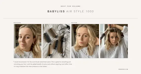 Rebecca testing the BaByliss AirStyle 1000