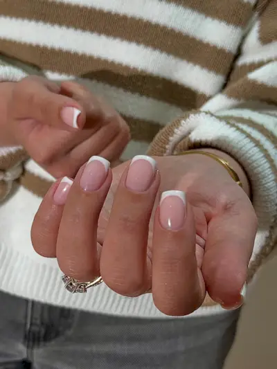 Short, square French nails.