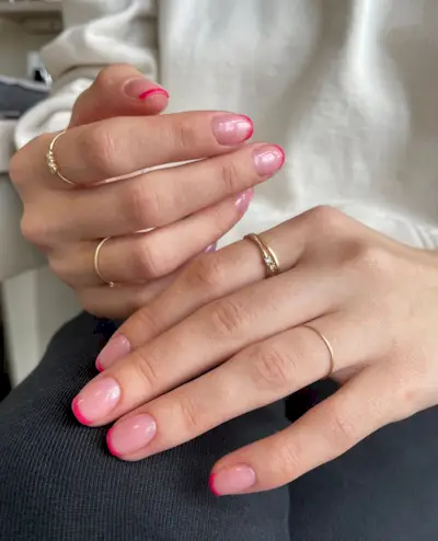 Pink balletcore French tips manicure trend