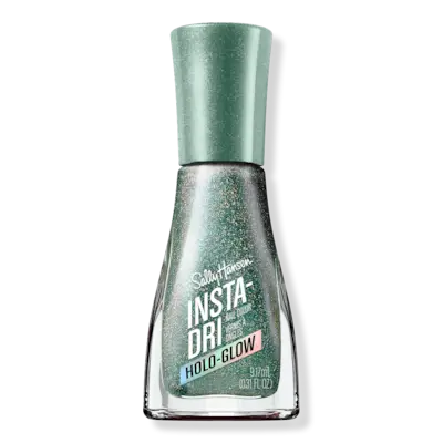 Sage metallic nails.