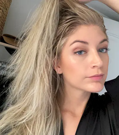 Woman with fine hair after using the Revlon One Step Hair Dryer