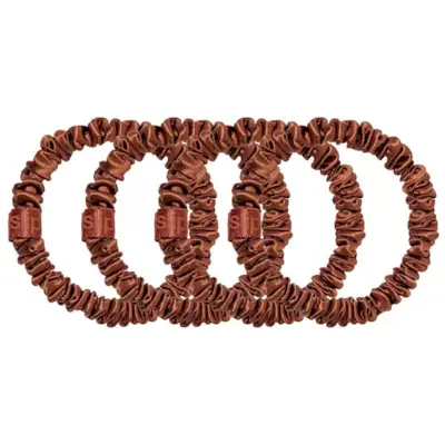 SLIP Pure Silk Skinny Scrunchies Auburn x 4