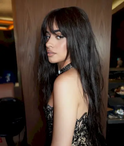 Camila Cabello with curtain bangs