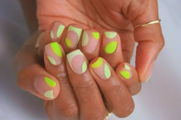 Neon green nail design