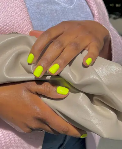 Neon green nail design