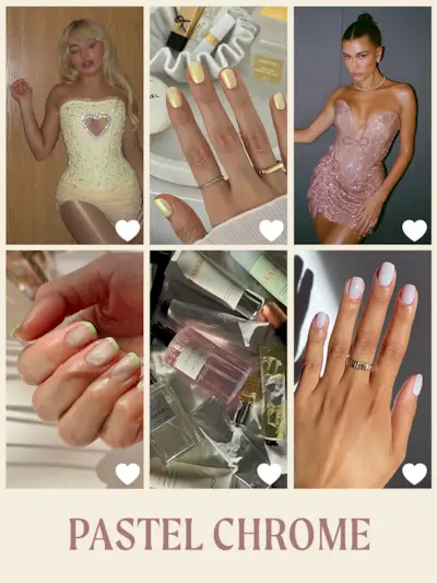 Pastel Chrome Nails