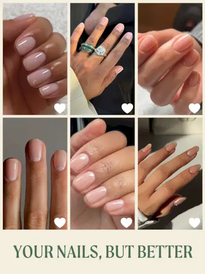 Natural, shiny nails