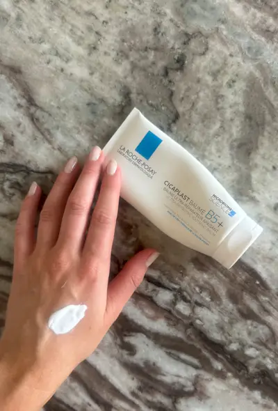 A swatch of the Cicaplast balm on hand