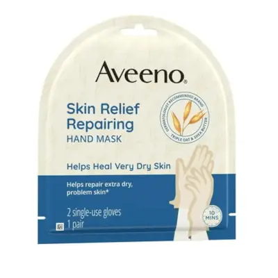 Aveeno Skin Relief Repairing Hand Mask for Dry Skin, 1 Pair of Gloves