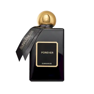 A photo of perfumes on a marble tray on a dressing table