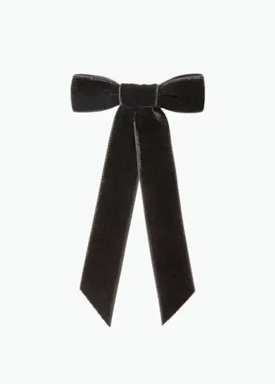 Jennifer Behr + Velvet Bow Barrette in Black
