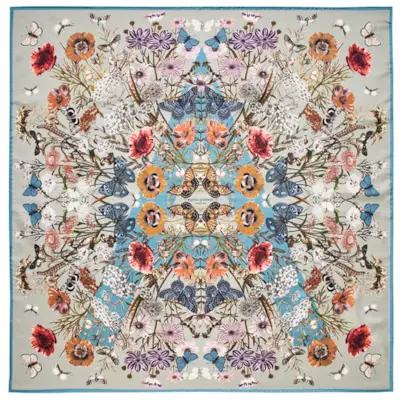 Botanical 'a' Silk Scarf