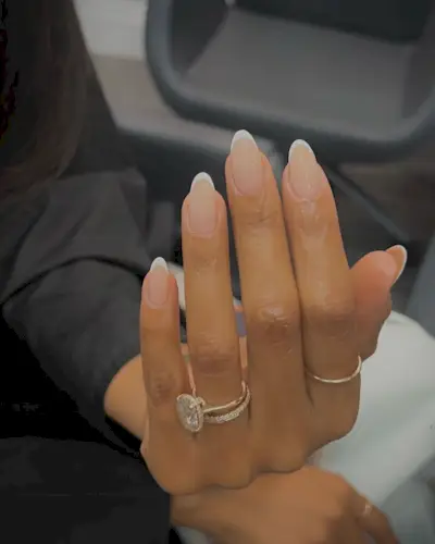 Almond nails with a French tip