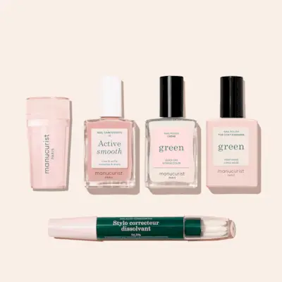 A manicure with brown nail polish