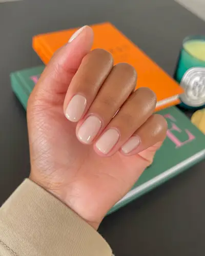 @paintedbyjools almond milk nails