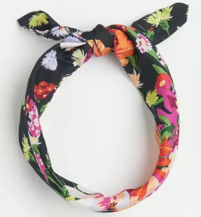 HM + Black Floral Hair Scarf