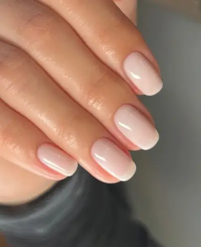 A creamy square-shaped manicure