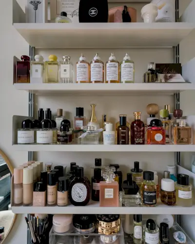 @eggcanvas a picture of lots of luxury perfumes