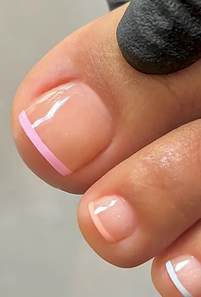 Pastel French pedicure design