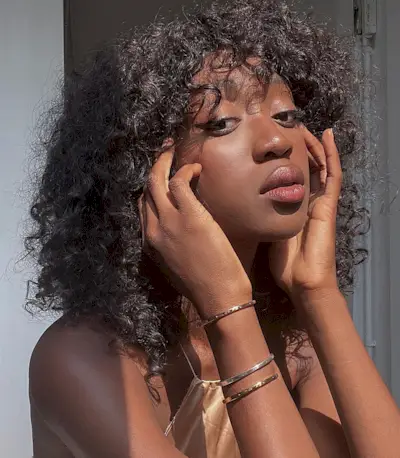 Woman wearing mascara