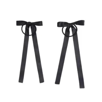 ASOS DESIGN pack of 2 hairbands with bow detail in black satin