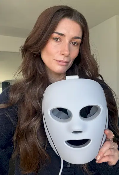 Eleanor testing the Shark LED face mask