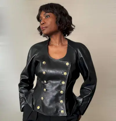 Frann Fyne with a curly bob