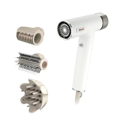 Shark, Shark Hair Dryer Speedstyle Rapidgloss Finisher and High-Velocity Dryer, Ionic Hair Blow Dryer With Iq Speed Styling and Drying Suite, No Heat Damage, Best for Curly and Coily Hair, Silk, Hd332