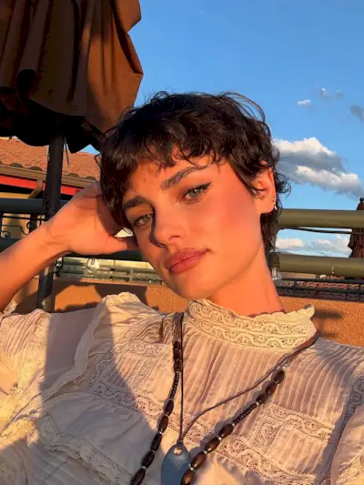 Taylor Hill wearing a whisper pixie cut