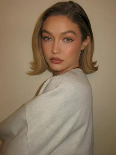 Gigi Hadid wearing a flipped bob