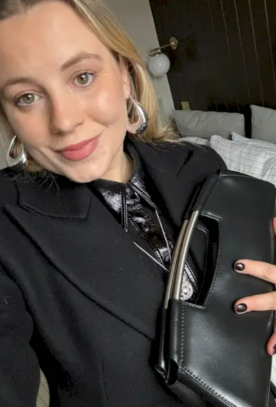 Rebecca wearing MAC Honey Love lipstick