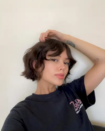 Woman with a textured bob.