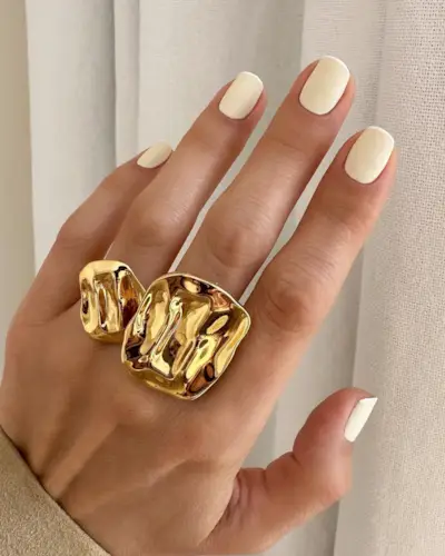 Eggshell nail color.