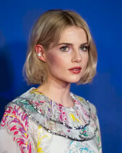 Lucy Boynton with draped bob