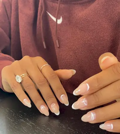 @harrietwestmoreland reverse French tip nail design