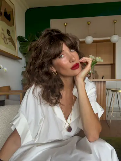 shag haircut with swooping fringe