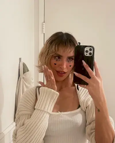 shag haircut with bangs and ombre hair colour