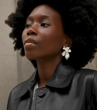 Woman with long lashes