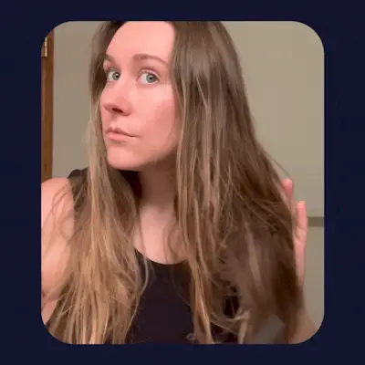 Beauty editor Kaitlyn McLintock using the Dyson Supersonic Hair Dryer