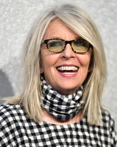 Diane Keaton grey bob hairstyle