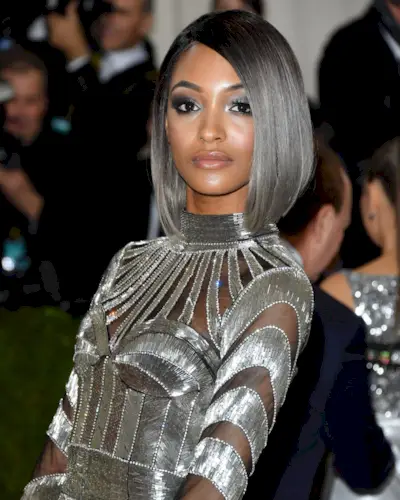 Jourdan Dunn grey bob hairstyle