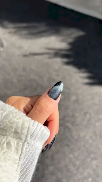 Cat eye nails with French tips