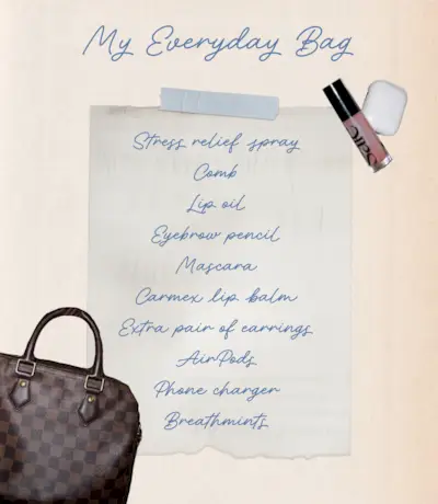 Kylie Jefferson's everyday bag, Saie lipgloss, and AirPods