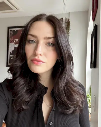 Beauty editor Katie Berohn wears Chanel lipstick